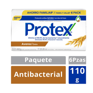 Jabon Avena Barra Protex 110Gr 6 Piezas