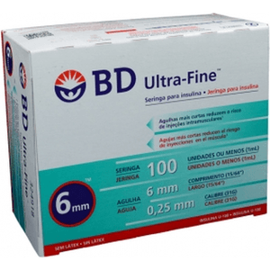 Jeringa Para Insulina Bolsa Bd Ultra Fine 100 Unidades