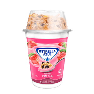 Yogurt Estrella Azul  Fresa Con Bol De Arroz Con Chocolate