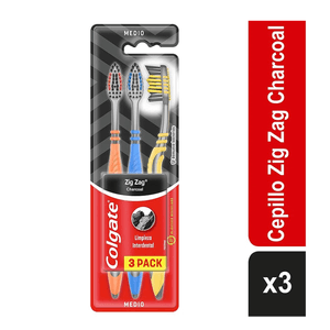 Cepillo Dental Colgate Zigzag Carbon Suave  3 Und