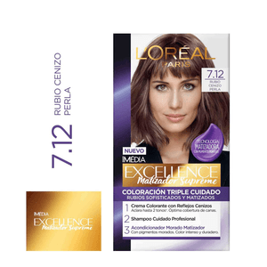 Tinte Para Cabello Excellence Mujer 712 Rubio Cenizo Perla