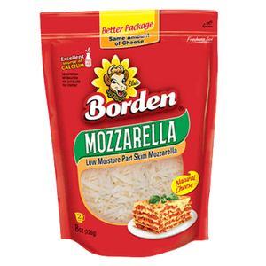 Queso rayado Borden Mozzarela 8 OZ