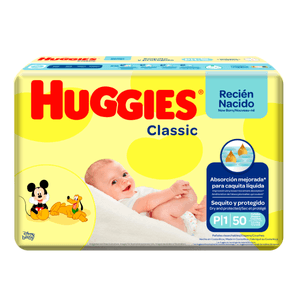 Pañales Huggies Classic Etapa 1/P 50U