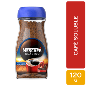 NESCAFÉ Clásico Descafeinado Café Instantáneo Frasco 120g