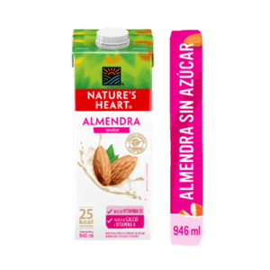 NATURE'S HEART Bebida de Almendra Sin Azúcar Caja 946ml