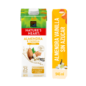 NATURE'S HEART Bebida de Almendra Vainilla Sin Azúcar Caja 946ml