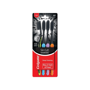 Cepillo Slim Soft Charcoal Colgate 4 Pack