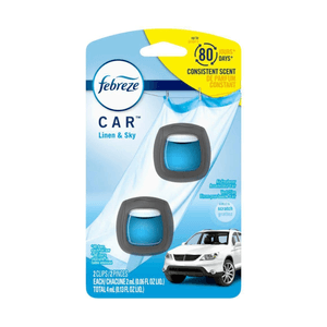 2 Clips Aromatizante Para Auto Febreze Linen And Sky 4 ML