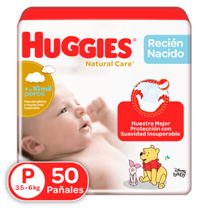 Pañales Huggies Natural Care Etapa 1/P 50U