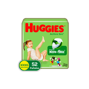 Pañales Desechables Active Sec Etapa 6 Huggies Xxxg 52 UN