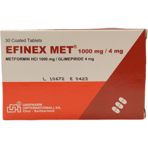 Efinex Met Unipharm 1000/4Mg X Un