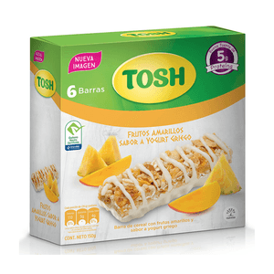 Barra De Cereal Tosh Frutos Amarillos Sabor A Yogurt Griego 150 G