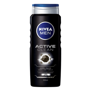 Jabon Liquido Nivea Active Clean Cuerpo Cara Y Cabello