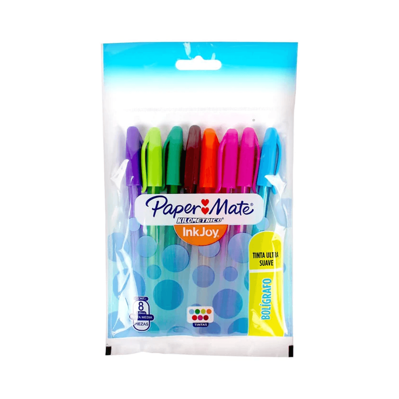 Lot 5 Stylos Effaceurs Paper Mate Mini+ - Pointe Fine Bleu - Effaceur Intégré