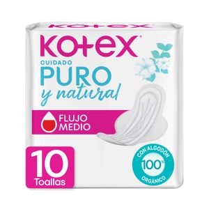 Toallas Femeninas Kotex Puro y Natural 10U