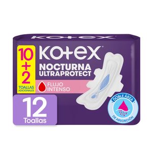 Toallas Femeninas Kotex Nocturna 12U