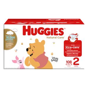 Pañales Huggies Natural Care Etapa 2/M 108U