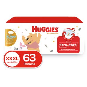 Pañales Huggies Natural Care Etapa 6/XXXG 63U