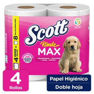 Papel Higiénico Scott Rindemax Doble Hoja 4 Rollos