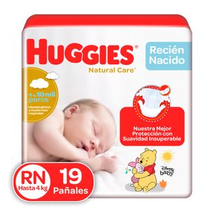 Pañales Huggies Natural Care Etapa 0/Recién Nacido 19U