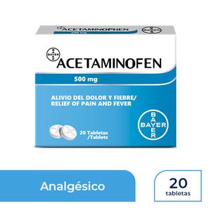 Acetaminofen 500Mg 20 Tabletas