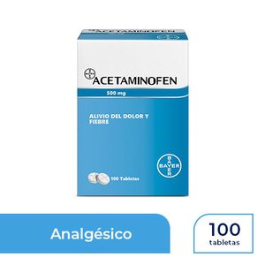 Acetaminofen 500Mg  100 Tabletas