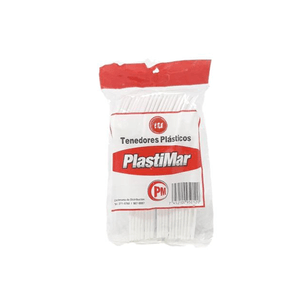 Cubiertos desechables Plastimar 100 UN Tenedor Plastico