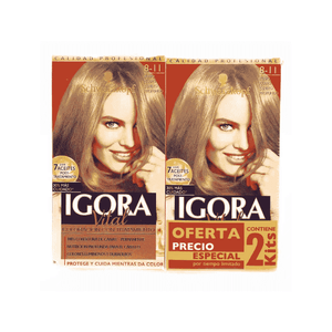 Tinte Permanente Para Cabello Igora Vital 250 ML 2 Kit # 68