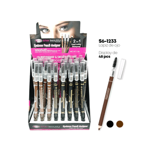 Lapiz De Ojos Negro Y Marron Con Cepill