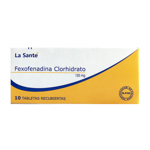 Fexofenadina 120 Mg X 10 Tabletas
