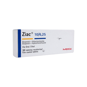 Ziac 10/6.25 X 30 Tab. Fco. Merck Caja X 30 10/6.25