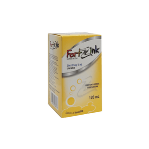 Fortzink 20Mg/5Ml Jarabe Sabor Vainilla Procaps Frasco 120 ML