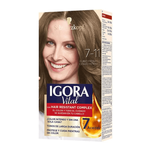 Tinte De Cabello Tono 7-11 Rubio Mediano Igora Vital Caja 1 UN