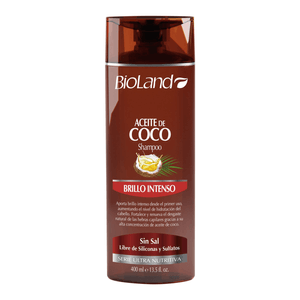 Aceite De Coco Shampoo Brillo Intenso Bioland Frasco 400 ML