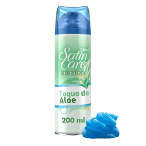 Satin Care Gel Sensitive Toque De Aloe Gillette Frasco 200 ML