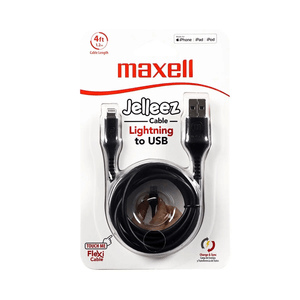 Cable Jellez Usb A Lightning 4Ft Blk MAXELL | 348207