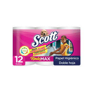 Papel Higiénico Scott Rindemax Doble Hoja 12 Rollos