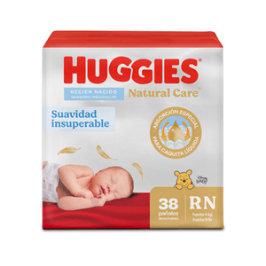 Pañales Huggies Natural Care Etapa 0/Recién Nacido 38U