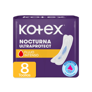 Toallas Femeninas Kotex Nocturna Sin Alas 8U
