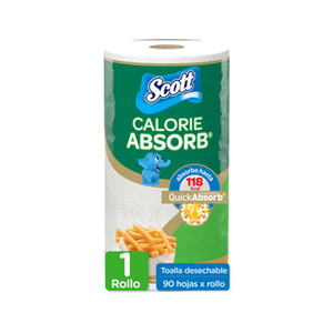 Toalla de Papel Desechable Scott Calorie Absorb 1 Rollo 90H