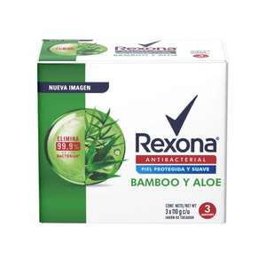 Jabón Antibacterial Rexona Bamboo & Aloe 3 Pack 110 g