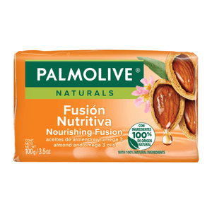 Jabón De Aseo Corporal En Barra Palmolive 100 gr Fusión Nutritiva Almendra Y Omega 3