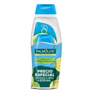Shampoo Palmolive Naturals 2 en 1 Control Caspa Citrus 380 ml + 200 ml