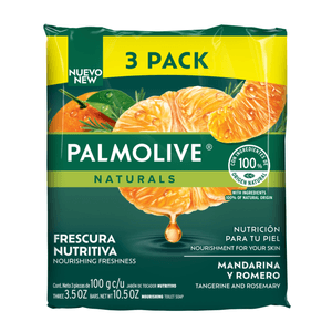 Jabón De Tocador Palmolive Mandarina Y Romero 3 Pack