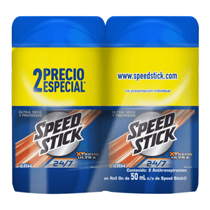 Antitranspirante Speed Stick 24/7 Xtreme Ultra Roll On 50 ml 2 Pack