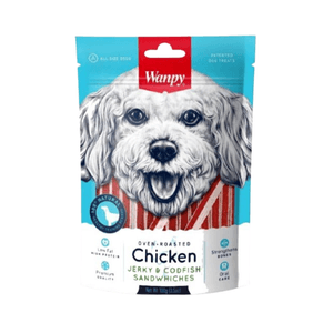 Comida Para Perro Wanpy Chicken Jerky & Codfish San 100 GR