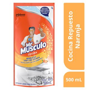 Mr. Músculo Desengrasante, Naranja, Repuesto 500ml