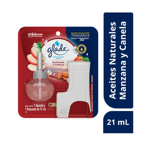 Glade Aceites Naturales Aromatizante Líquido Eléctrico Manzana y Canela 21 ml Repuesto y Aparato