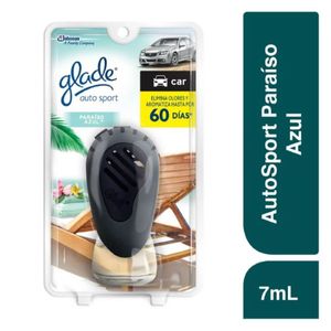 Glade Auto Sport  Aromatizante Líquido Para Auto Paraiso Azul 7 ml Aparato y Repuesto