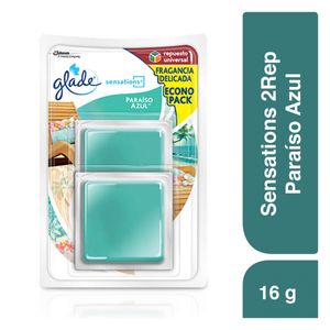 Glade Aromatizante en Gel Sensations Paraíso Azul 8 g c/u 2 Repuestos